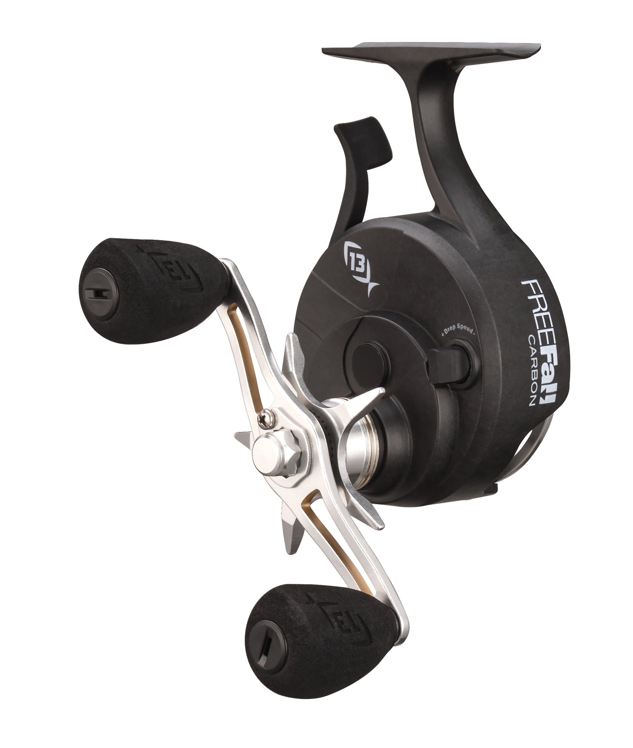 13 Fishing FreeFall Carbon Ice Reel | Direct Fishing Sales 13 Fishing FreeFall Carbon Ice Reel | Direct Fishing Sales