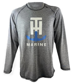 T-H Marine Charcoal FISH DRY Long Sleeve Performance Tee - Direct Fishing Sales